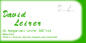 david leirer business card